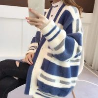 knitted cardigan korean loose sweater coat oversized womens imitation mink