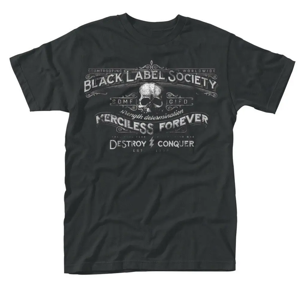 Черная футболка Label Society 'Merciless Forever' новая и официальная! 2019 модная из 100% хлопка