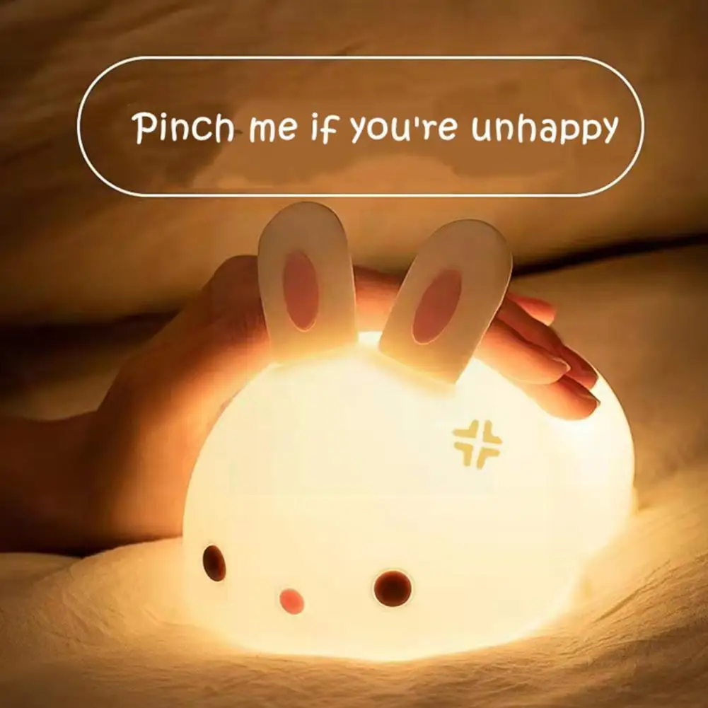 

Rechargeable Sensor Rgb Led Rabbit Night Light Remote Control Usb Silicone Bunny Lamp For Children Baby Toy Gift B1n1