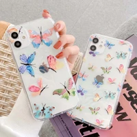 original diy cute butterfly clear phone case for iphone 12 mini xs max x xr 7 8 plus 11 pro max silicone cover shell fundas
