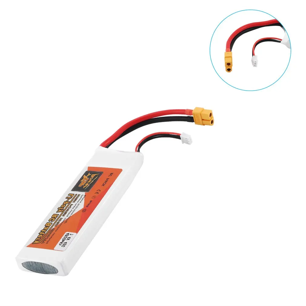 

Литий-полимерный аккумулятор ZOP Power RC 4500 мАч 7,4 В 45C с T-разъемом и разъемом XT60