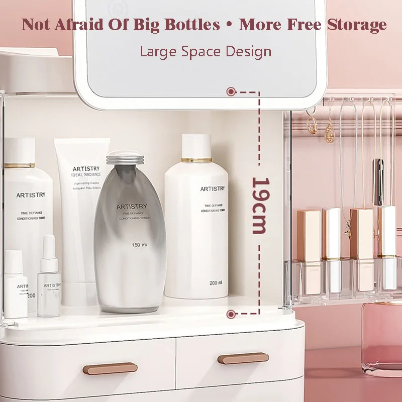 Светодиодный ящик для хранения косметики с выдвижными ящиками органайзеры лака