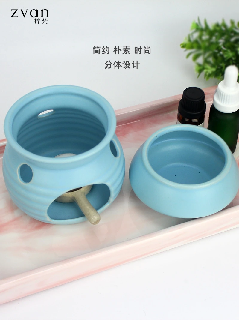 Диффузор для благовоний в форме лотоса подставка черный фарфоровый подсвечник