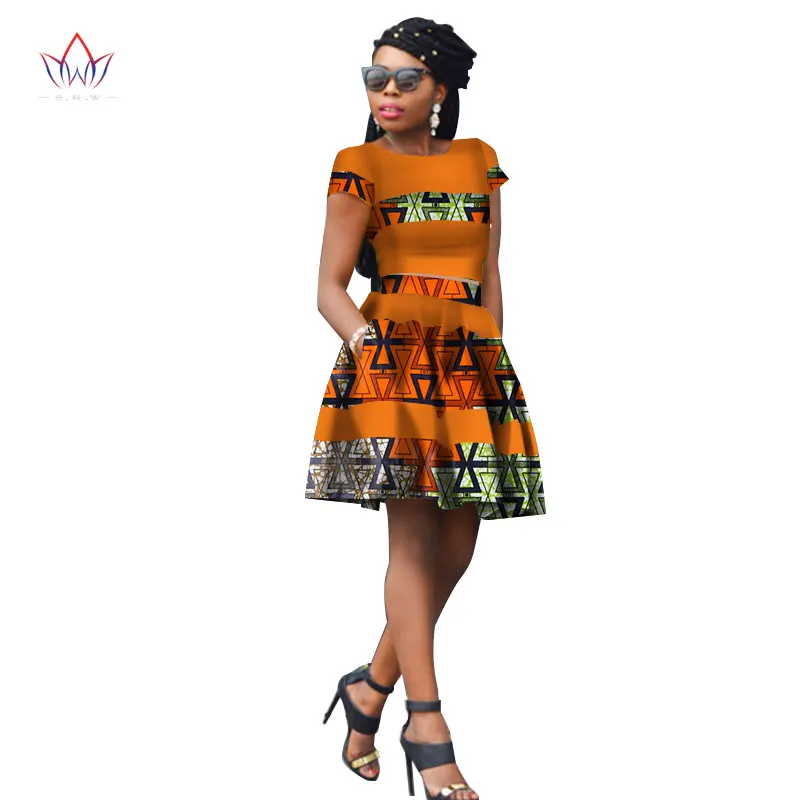 Африканская одежда Женский комплект из двух предметов Анкары топы с длинным