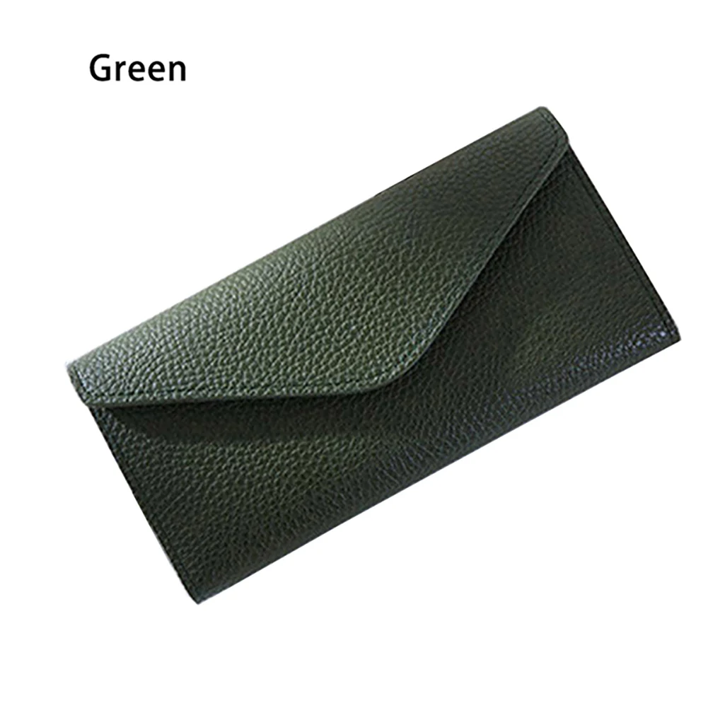 Green Новинка, Женский Длинный кошелек-конверт из искусственной кожи, Одноцветный кошелек на застежке, кошелек для монет, держатель для карт вечерние клатчи, сумочка для денег - Цвет: Green