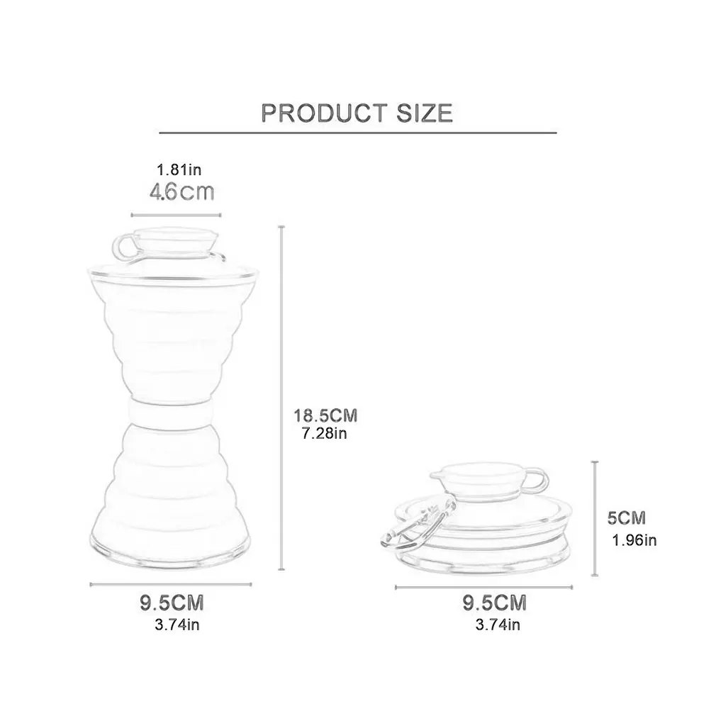 Большой Силиконовый складной чайник регулируемая спортивная кружка для воды