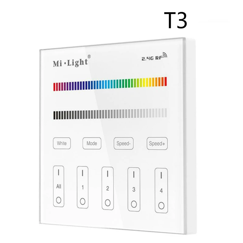 

2.4G Wireless Milight T1/T2/T3/T4/B0/B1/B2/B3/B4/B8 Smart Panel LED Controller Brightness/CT/RGB/RGBW/RGB+CCT For Strip Bulb