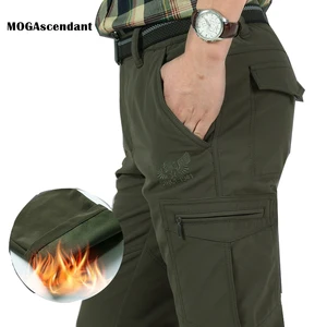 Мужские тактические штаны, зимние Утепленные штаны на флисе, с несколькими карманами, спортивные штаны