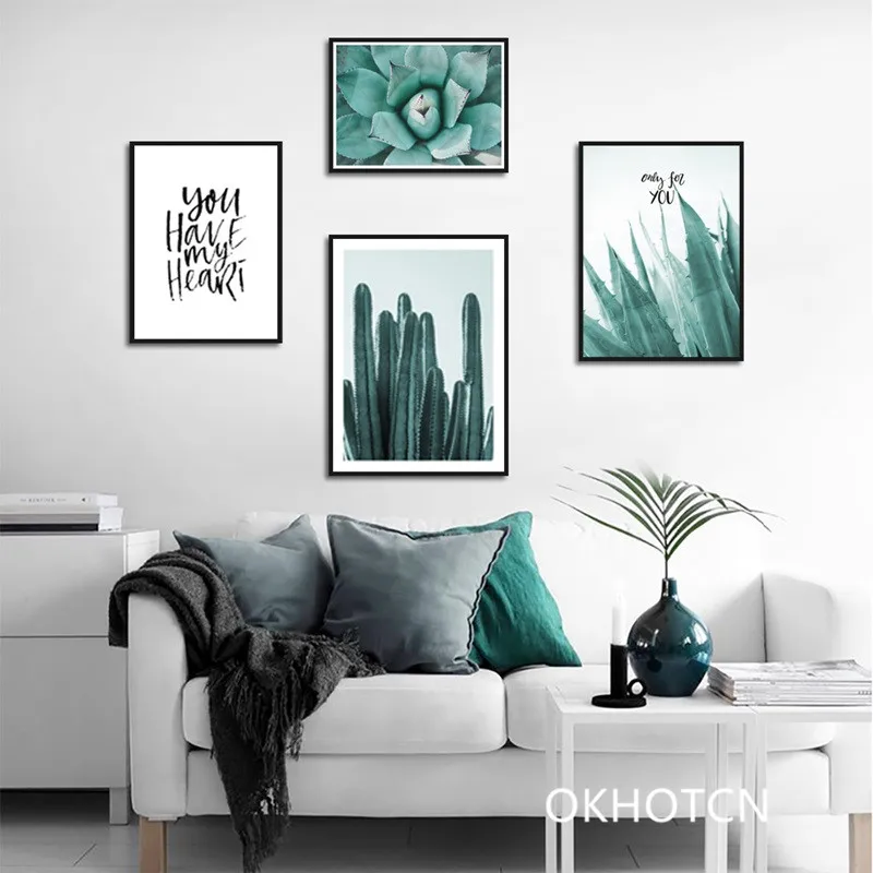 

Fresh Green Plants Pineapple Quotes Letter Poster Wall Art Canvas Painting Nordic Posters Wall Pictures For Living Room Decor