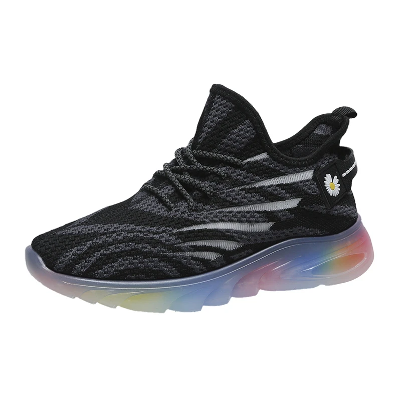 

2021 Women's Sports Shoes Casual Shoes Breathable Mesh All-match Comfortable Lace-Up Walking Shoes Women's Flower Shoes Mesh