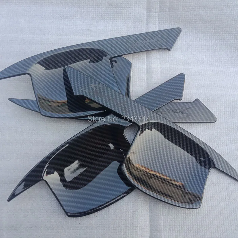 For Hyundai Tucson- Carbon Fiber Style Door Handle Bowl Cover Cup Cavity Trim Insert Catch Molding