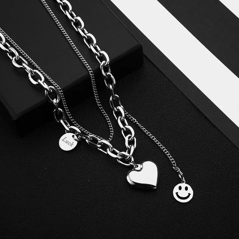 Женское Двухслойное ожерелье с подвеской-смайликом ювелирные изделия из