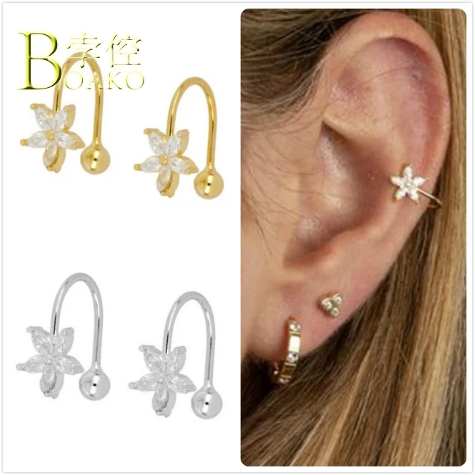 Женские серебряные серьги 925 пробы без пирсинга на подарок девочке золотые с