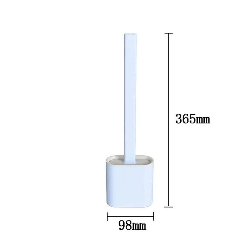 

1PC Silicone Wc Toilet Brush Wall Mounted Flat Head Flexible Soft Bristles Brush with Quick Drying Holder Set for Bathroom