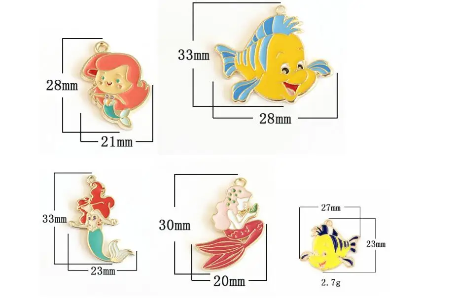 10 шт. цветная юбка принцесса русалка девушка мультфильм ожерелье Эмаль Бусины