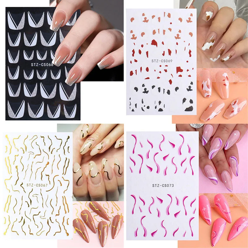 Наклейки для ногтей геометрические нестандартные на ногтях 3D Подвески