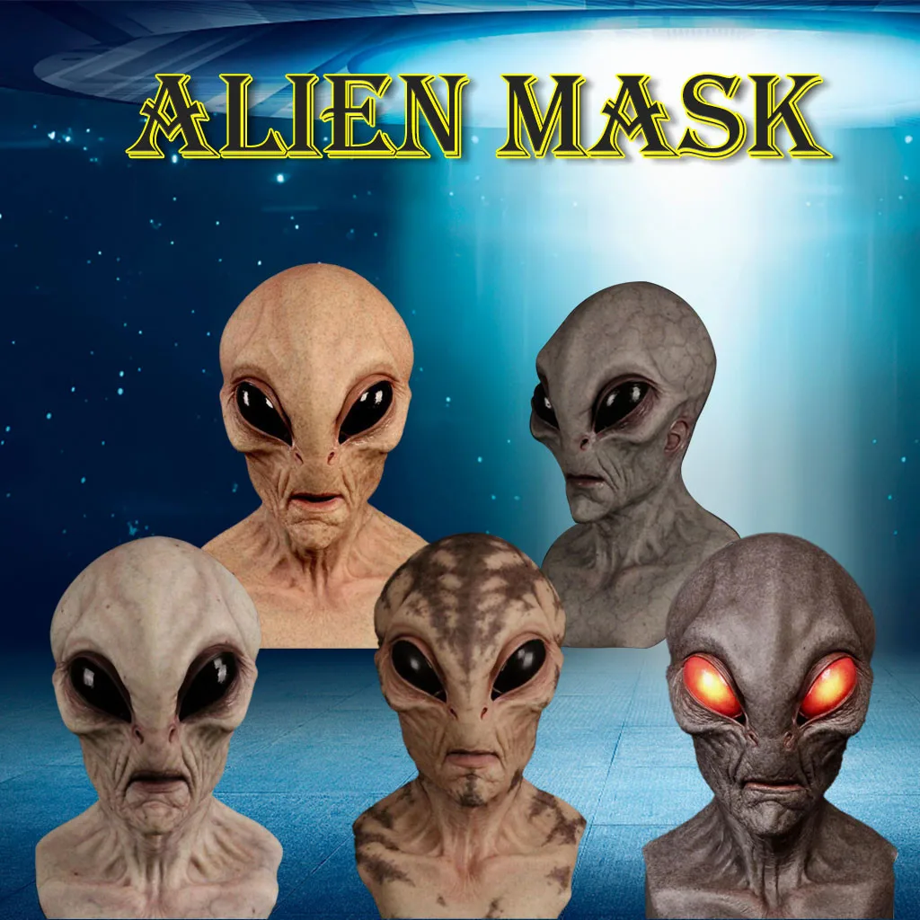 

Маска Инопланетянина на Хэллоуин, страшная ужасная маска Инопланетянина с большими глазами, волшебная маска на всю голову из латекса, маска...