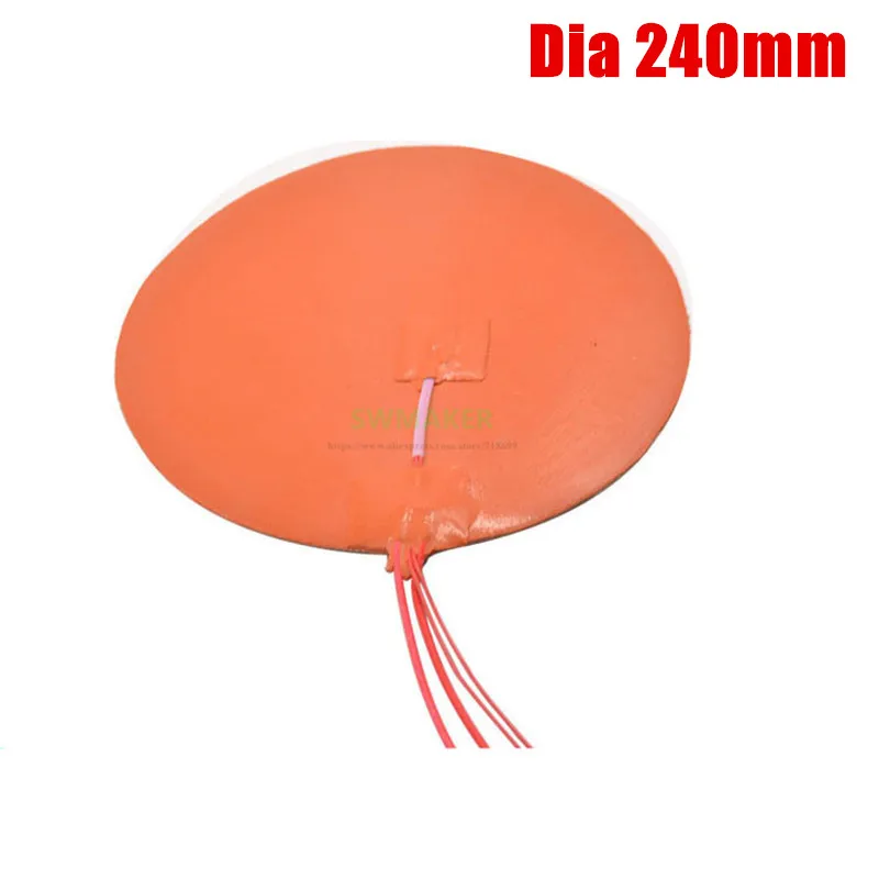 

Dia 240mm 200W Round Circular Silicone Heater HeatBed Heating Pad with Thermistor Delta kossel 3D Printer parts
