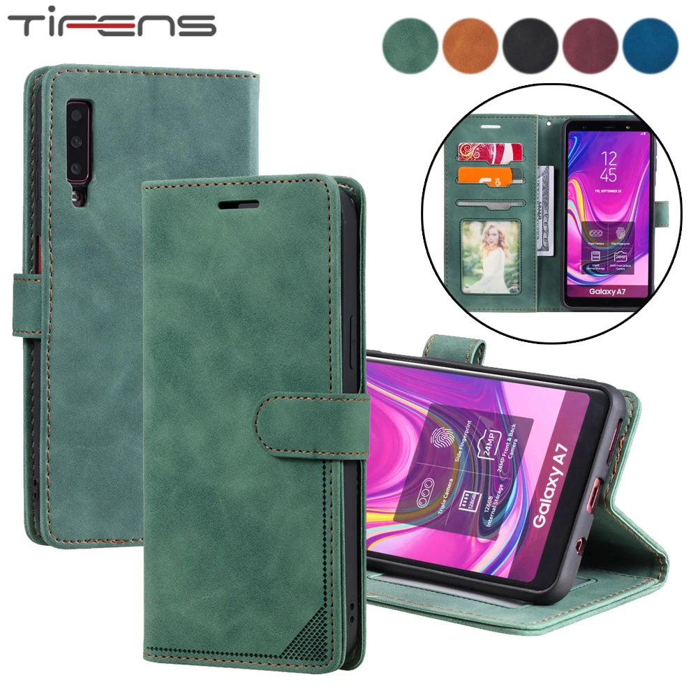 

Flip Leather Wallet Card Slot Case For Samsung Galaxy A8 A7 A6 A5 J8 J6 J7 J5 J3 2018 2017 2016 Strong Magnetic Shockproof Cover