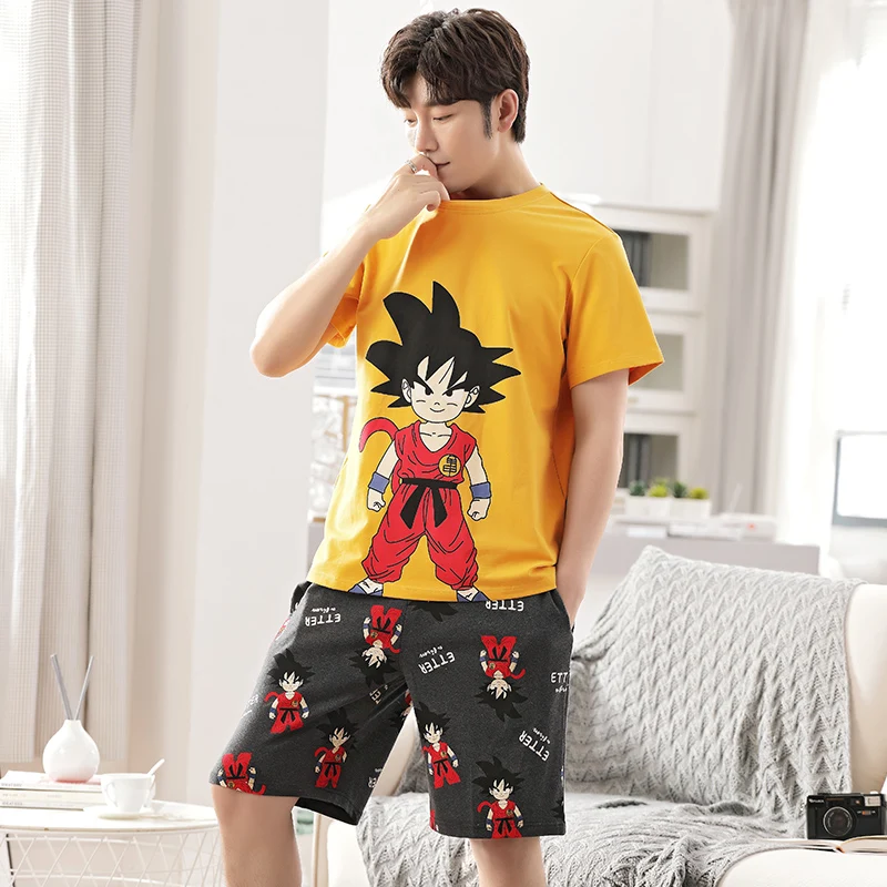 Пижама с коротким рукавом из чистого хлопка в японском стиле для мужчин и женщин