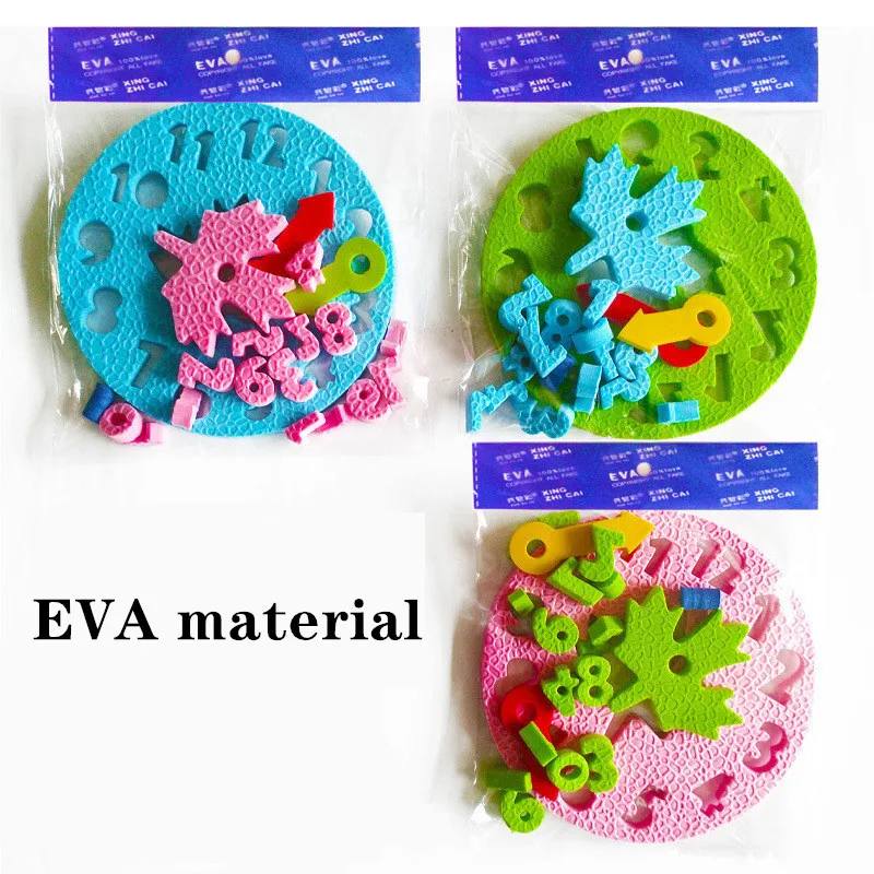 Математические Игрушки для обучения детского сада ручные часы из ЭВА сделай сам