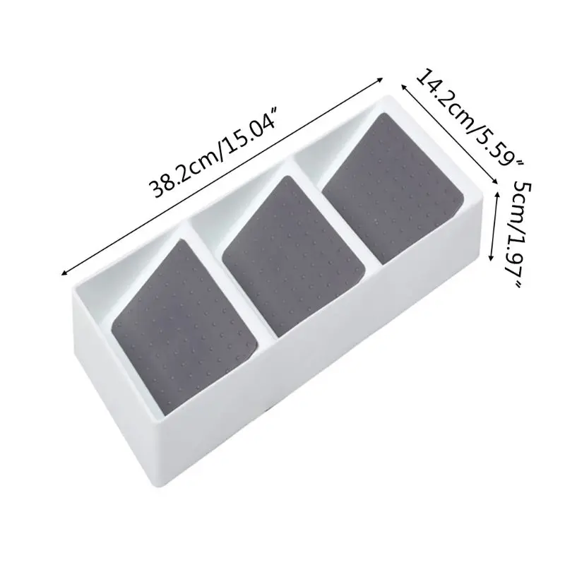 

13MA Kitchen Drawer Organizer 3Divide Spice Rack Tray Separation Storage Slanted Tier