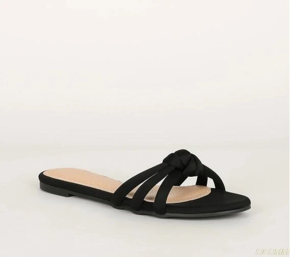 Сандалии женские на плоской подошве пляжная обувь удобные шлепанцы Прямая