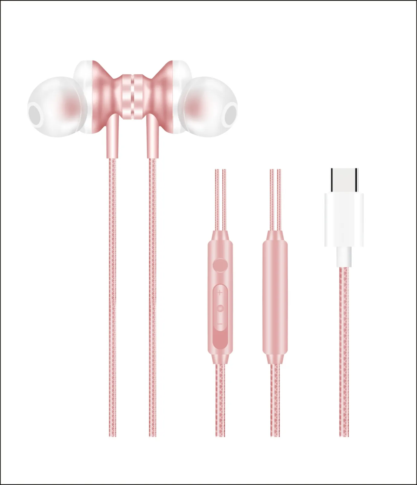 Проводные наушники mosunx C type металлические с микрофоном шумоподавляющие