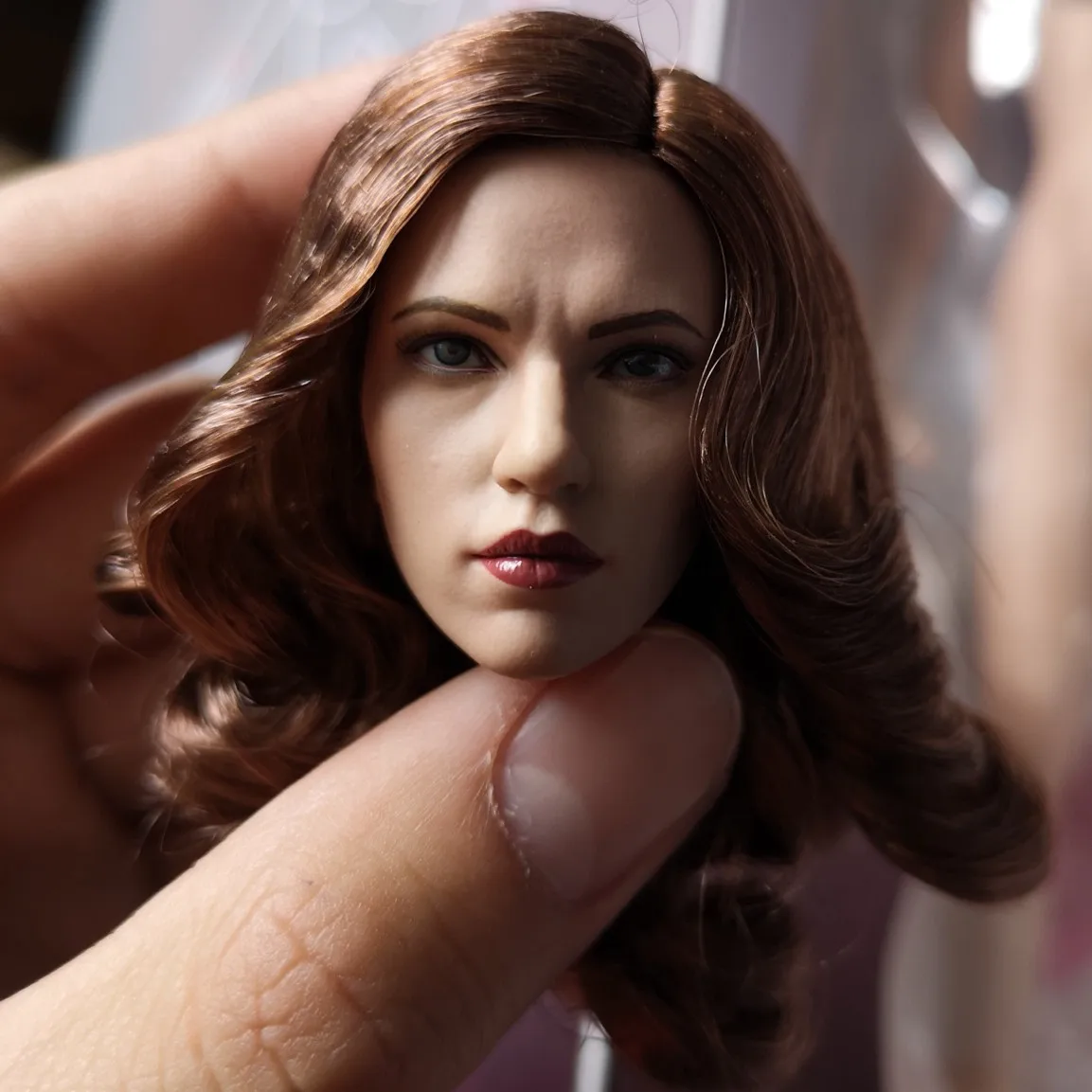 CopyCat 1/6 Капитан Америка Скарлет Johansson голова лепировать черную корову голова резьба для 12 дюймов DIY фигурки