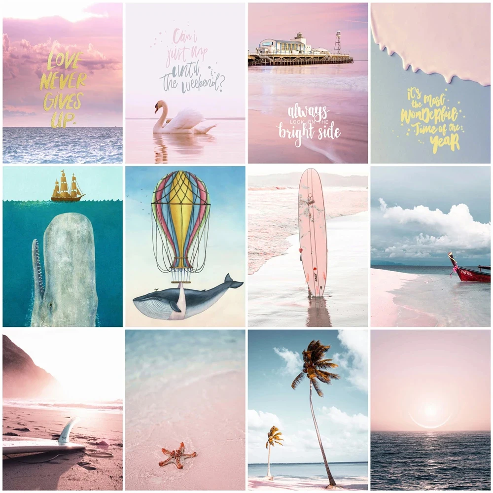 

Яркая картина по номерам YI, розовый морской пейзаж, рисование на холсте, ручная роспись, искусство, подарок, DIY картина по номерам, наборы для ...