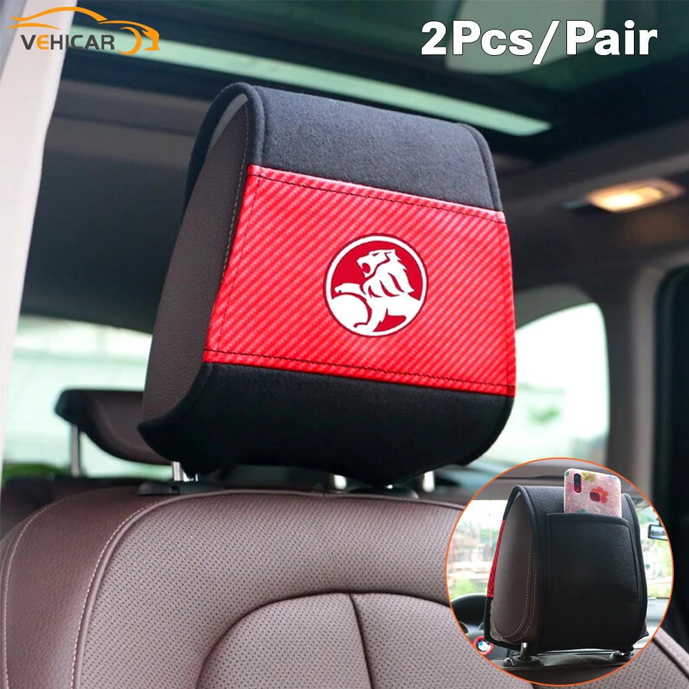 

VEHICAR 2PCS Carbon Fiber Cotton Headrest Cover Car Headrest Cover Fit For Holden Car Styling Accessories
