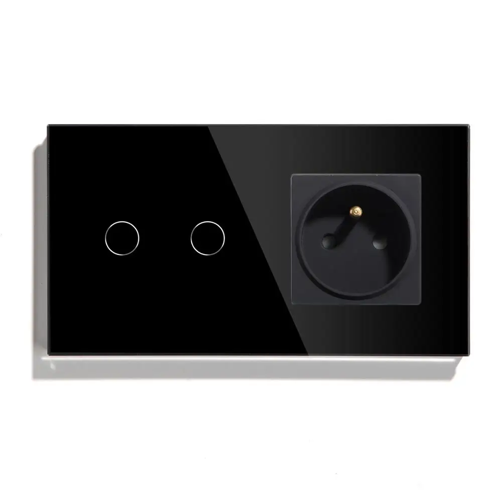 Сенсорный выключатель BSEED со стандартной розеткой Fance переключатели стеклянными