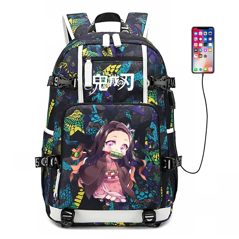 Demon Slayer: Kimetsu no Yaiba женский рюкзак аниме Bookbag нейлоновые школьные сумки большой дорожный рюкзак унисекс рюкзак для ноутбука