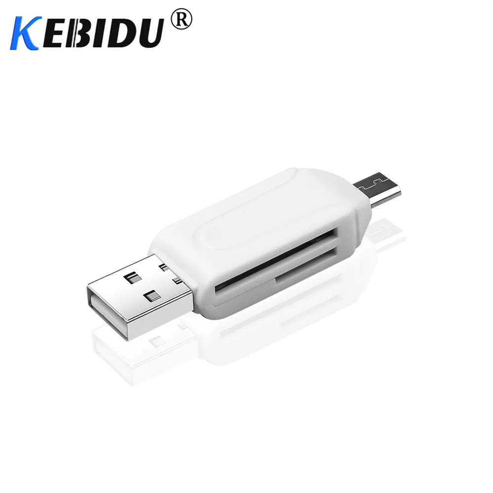 Кардридер Kebidu 2 в 1 USB OTG универсальный кардридер Micro TF/SD удлинитель для телефона