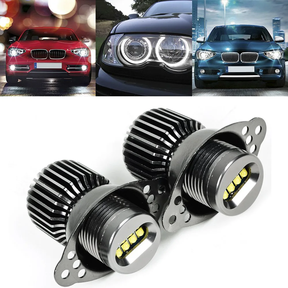 1 пара 80 Вт Автомобильный светодиодный светильник Angel Eye чистый белый 6000 6500 К 2400LM для BMW E90 E91 2006 2007 2008