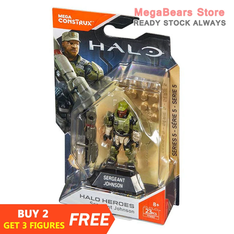 Строительные блоки Mega Bloks 220 x Halo Heroes FFM80 Series 5 Sergeant Johnson строительные игрушки