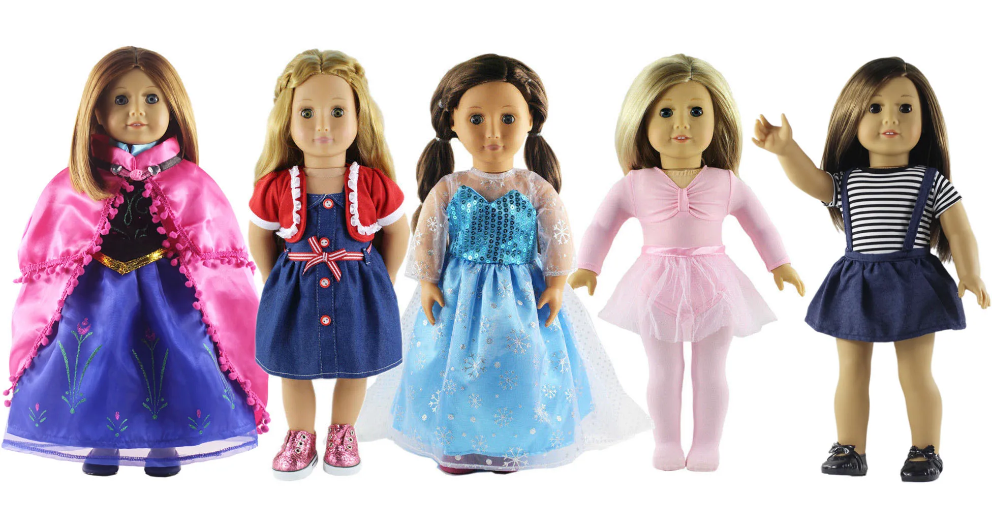 Хит продаж 5 комплектов Одежда для кукол новый стиль 18 дюймов американское платье