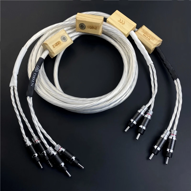 

Audiophile Nordost Odin 2 Silver Speaker Cable Carbon Fiber Banana Plug HiFi Audio Line