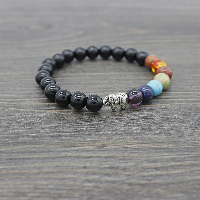 Браслет унисекс 8 мм с бусинами в виде слона | Украшения и аксессуары