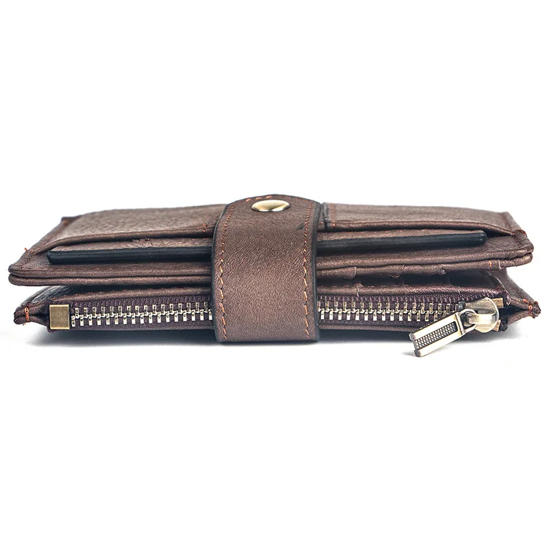 Кожаный кошелек Модный женский с рчид короткий на молнии пряжкой сумка для