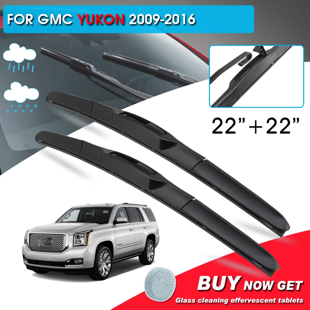 

BROSHOO Car Front Window Windshield Wipers Blade For GMC Yukon 22"+22" LHD&RHD Car Model Year 2009-2016 Auto Accessories