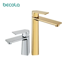 becola brass bathroom tallshort basin faucets goldenchrome sink single handle cold and hot water mixer tap 2018a127 wholesale