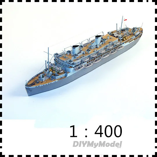 DIYMyModeI-Barco de transporte Husky, 5 barcos de aterrizaje, flota de aterrizaje de Sicily, Kit de modelos de papel, rompecabezas de juguete hechos a mano, 1:400-0