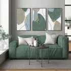 Абстрактный темно-зеленый геометрический узор в скандинавском минималистском стиле сшивание комбинированное украшение для спальни и гостиной
