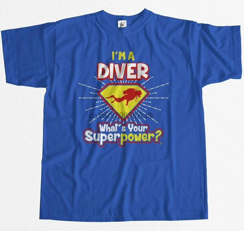 I A Diver Whats Your Superpower Мужская футболка|Мужские футболки| |