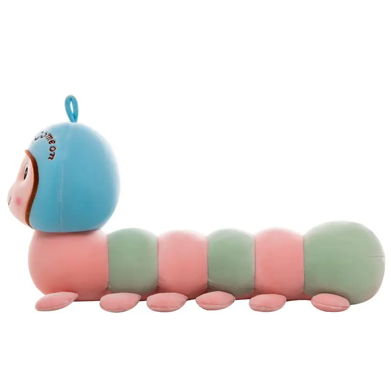 

Helmet Caterpillar Giant Soft Sleeping Long Pillow Cartoon Plush Toys Cute Stuffed Dolls Children Kids Boys Girls Babies Gifts