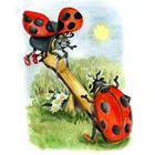 Yujohom DIY Алмазная 5D Вышивка две божьи коровки, настенная живопись, домашний декор, алмазная живопись, вышивка крестиком, творческий набор для мозаики, ремесла