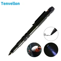 outdoor survival tactical pen self defense supplies with flashlight writing pen tungsten steel tip self protection camping edc