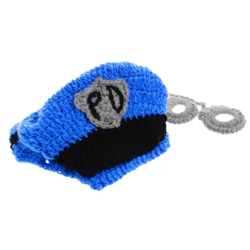 

Newborn Police Design Photography Props Infant Toddler Costume Outfit Crochet