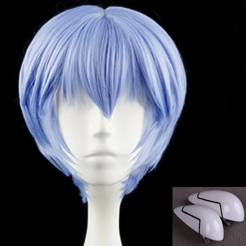ЕВА Ayanami Рей с короткими голубыми волосами головной убор для косплея харипин